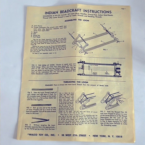 1960 Indian Beadcraft KIT Beadwork Native American Vintage Artwork Crafter Beads - Picture 15 of 17